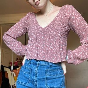 SOLD LA Hearts Pink Floral Blouse